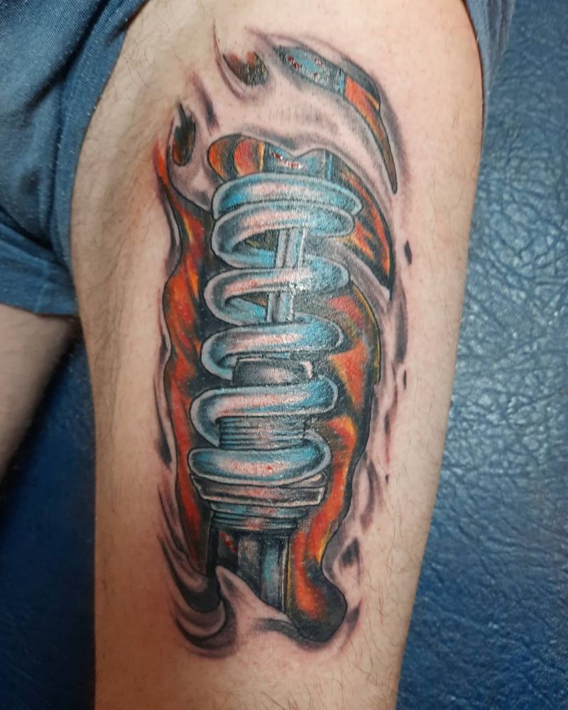 30 Wonderful Shock Absorber Tattoos You Must Love