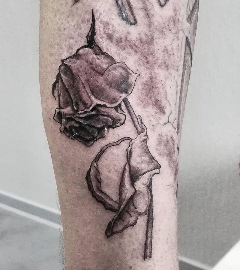 30 Unique Dead Rose Tattoos You Must Love