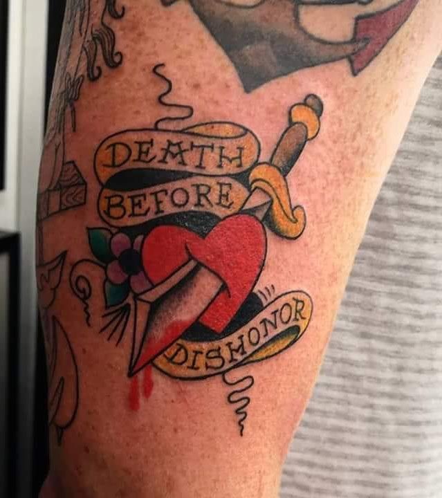 30 Pretty Death Before Dishonor Tattoos for Your Inspiration