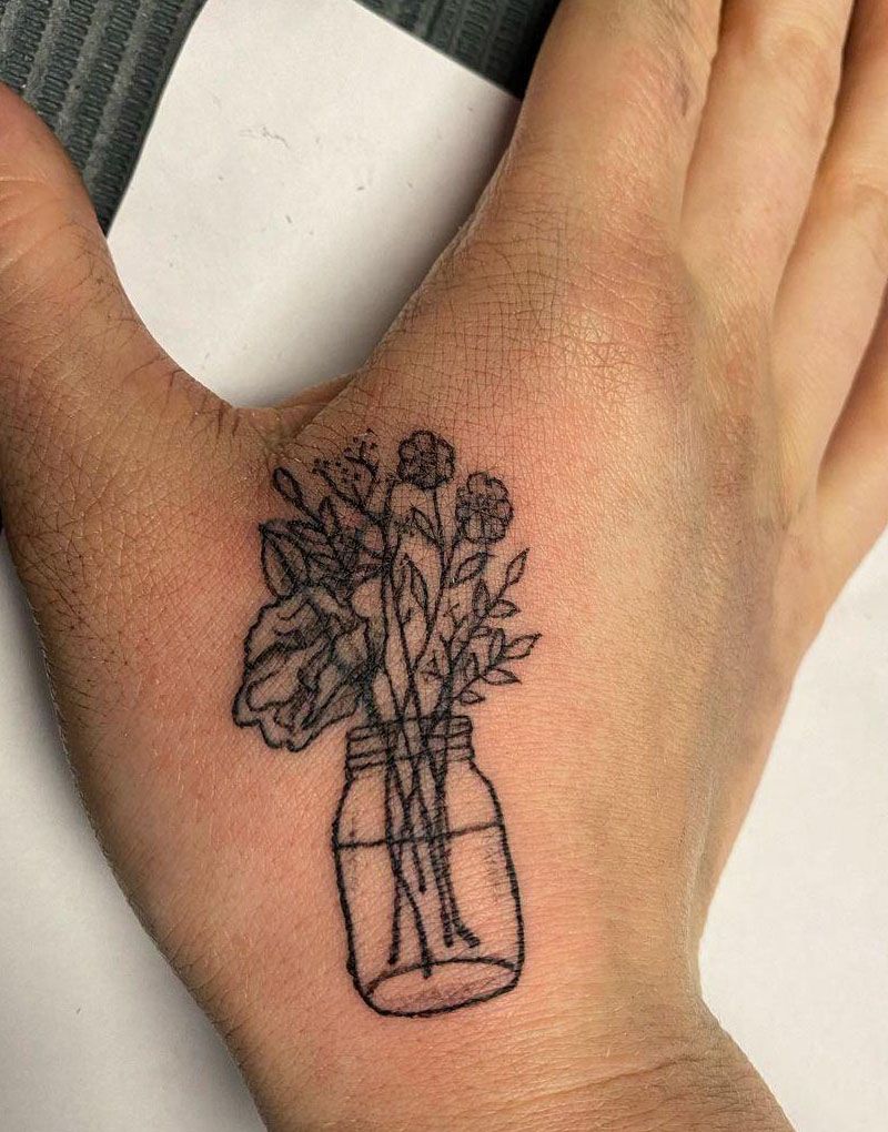 30 Pretty Mason Jar Tattoos You Must Love