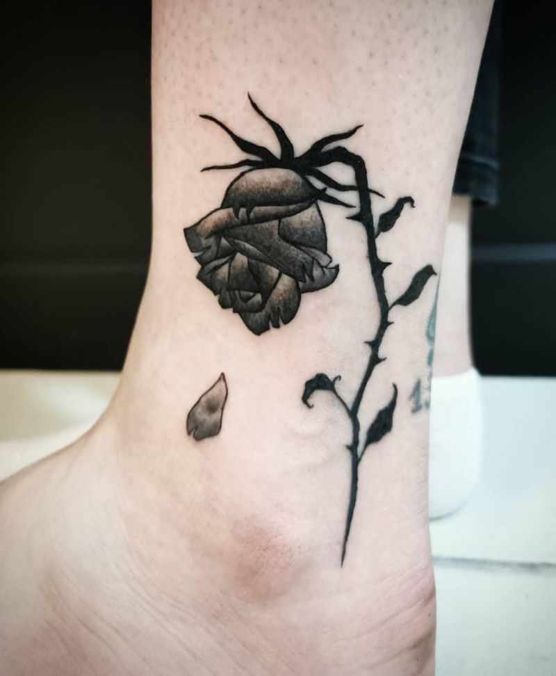 30 Unique Dead Rose Tattoos You Must Love