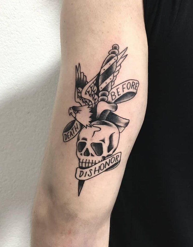 30 Pretty Death Before Dishonor Tattoos for Your Inspiration