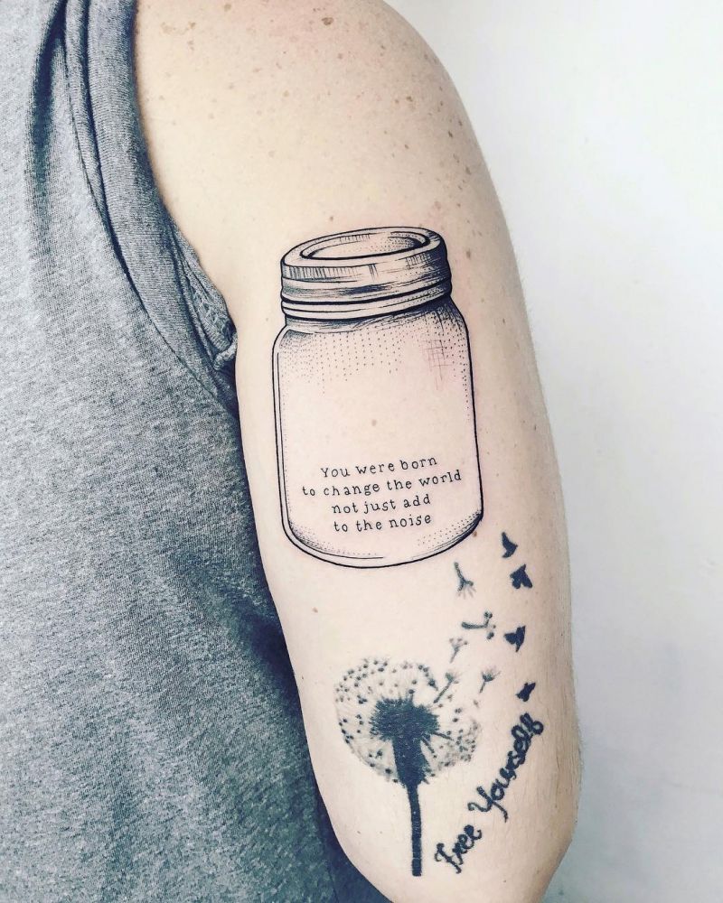 30 Pretty Mason Jar Tattoos You Must Love