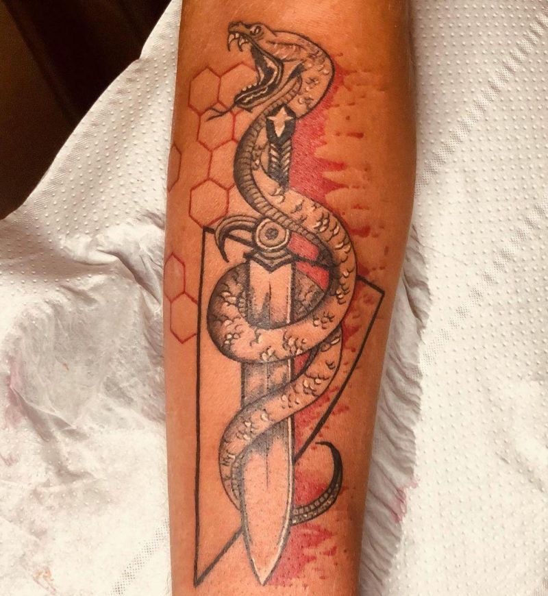 30 Pretty Snake and Sword Tattoos You Will Love