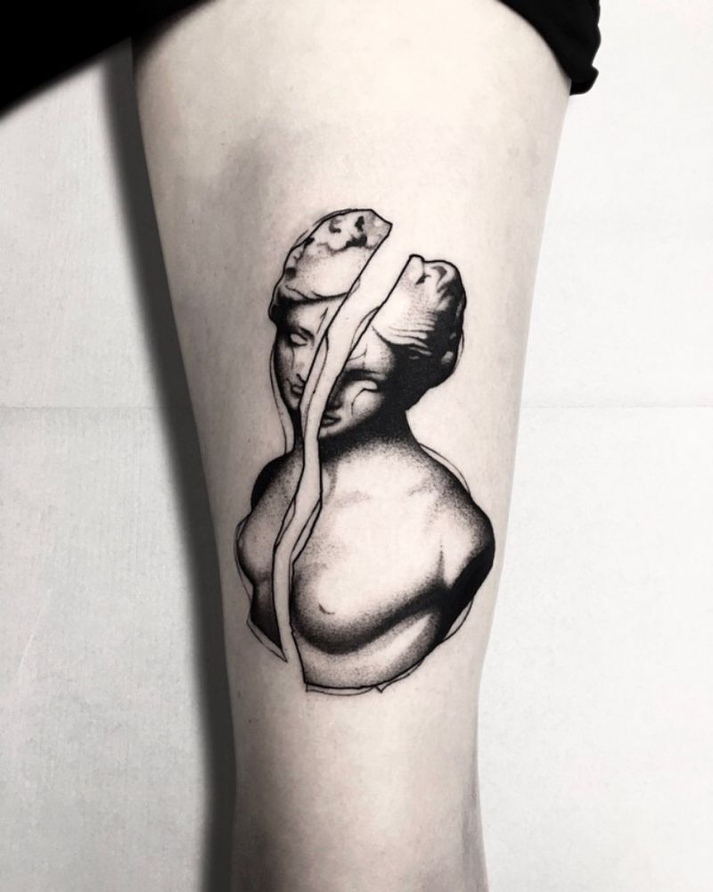 30 Pretty Statue Tattoos You Will Love