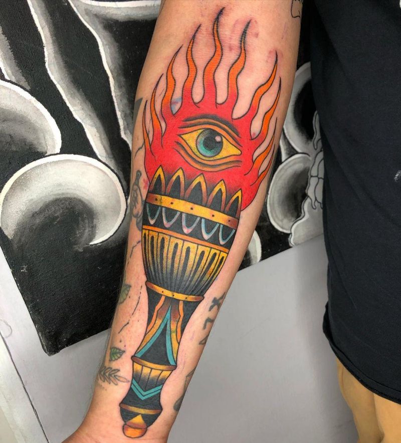 30 Gorgeous Torch Tattoos to Inspire You