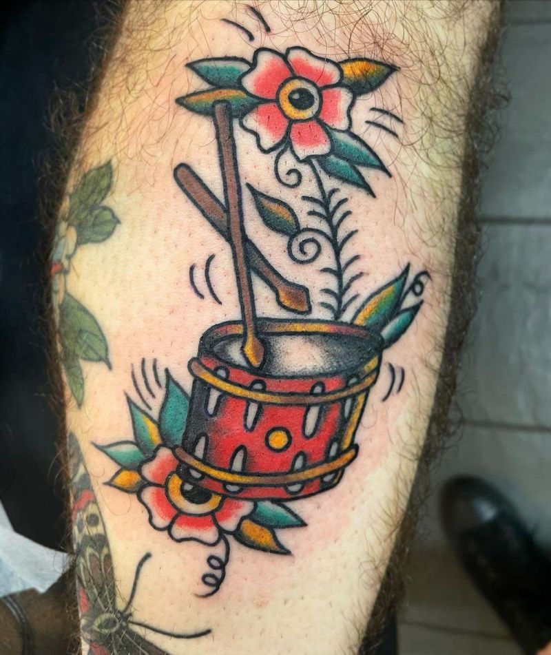 30 Pretty Drum Tattoos You Must Love