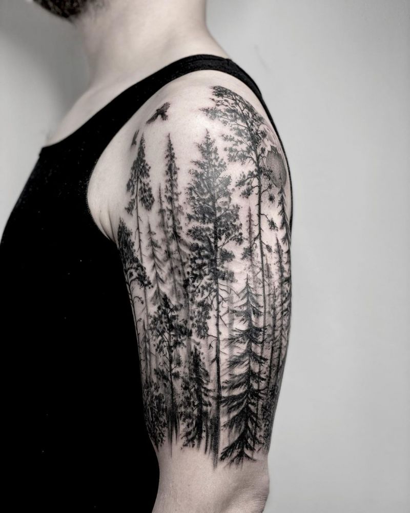 30 Pretty Forest Tattoos for Your Inspiration