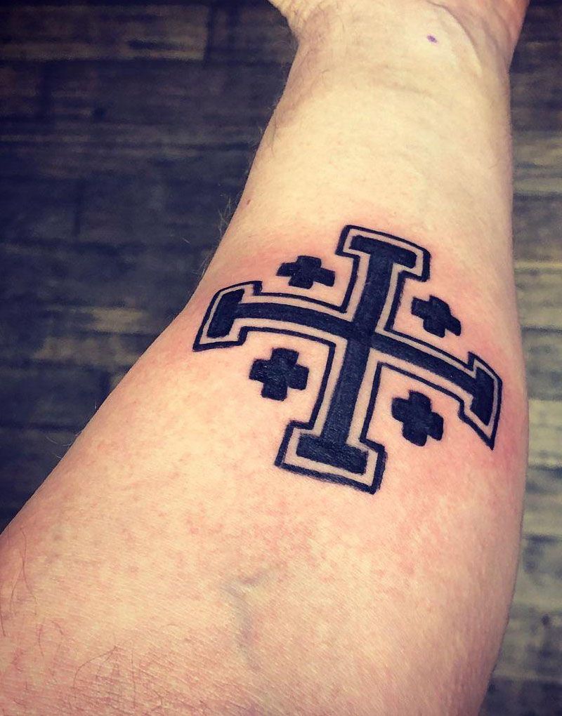 16 Gorgeous Jerusalem Cross Tattoos to Inspire You