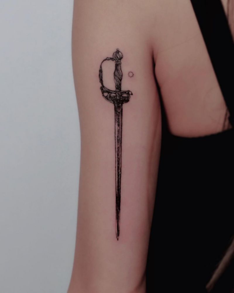 27 Pretty Rapier Tattoos You Must Try