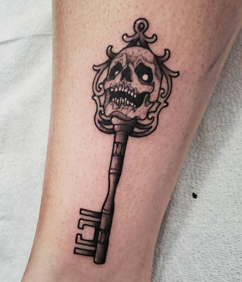 30 Pretty Skeleton Key Tattoos You Can Copy
