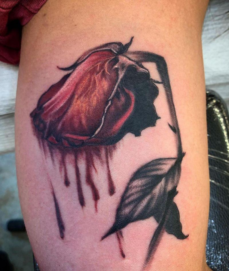 30 Unique Dead Rose Tattoos You Must Love