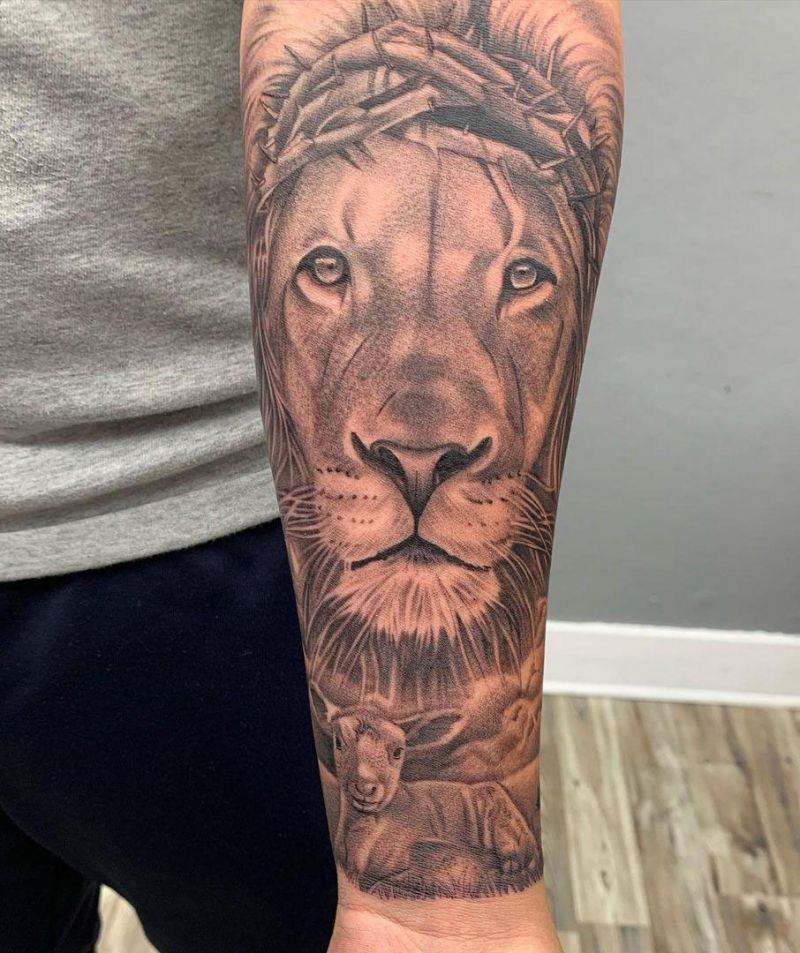 30 Pretty Lion and Lamb Tattoos You Must Love