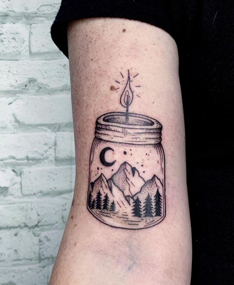 30 Pretty Mason Jar Tattoos You Must Love