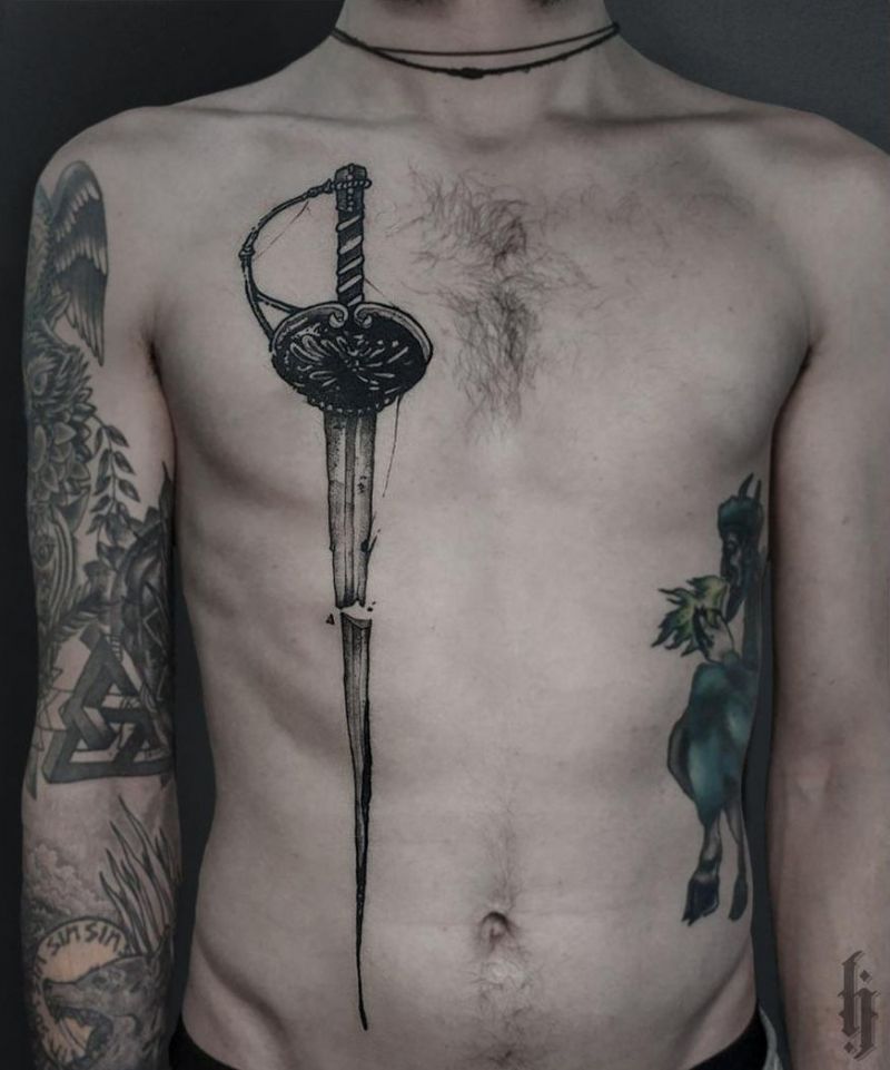 27 Pretty Rapier Tattoos You Must Try