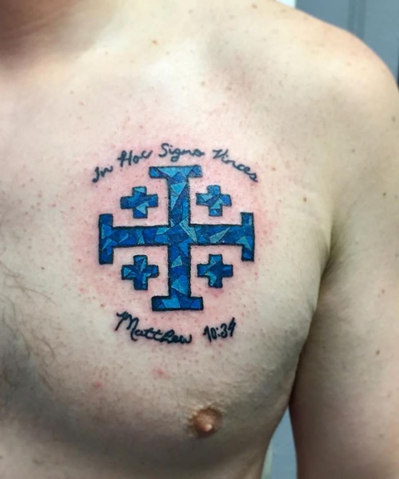 16 Gorgeous Jerusalem Cross Tattoos to Inspire You