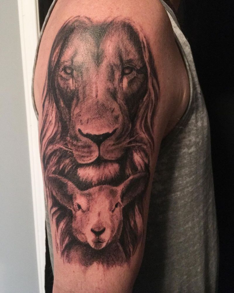 30 Pretty Lion and Lamb Tattoos You Must Love