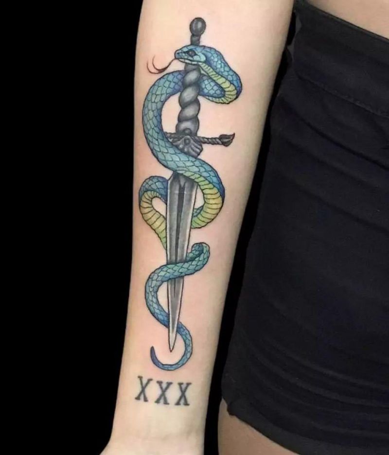 30 Pretty Snake and Sword Tattoos You Will Love
