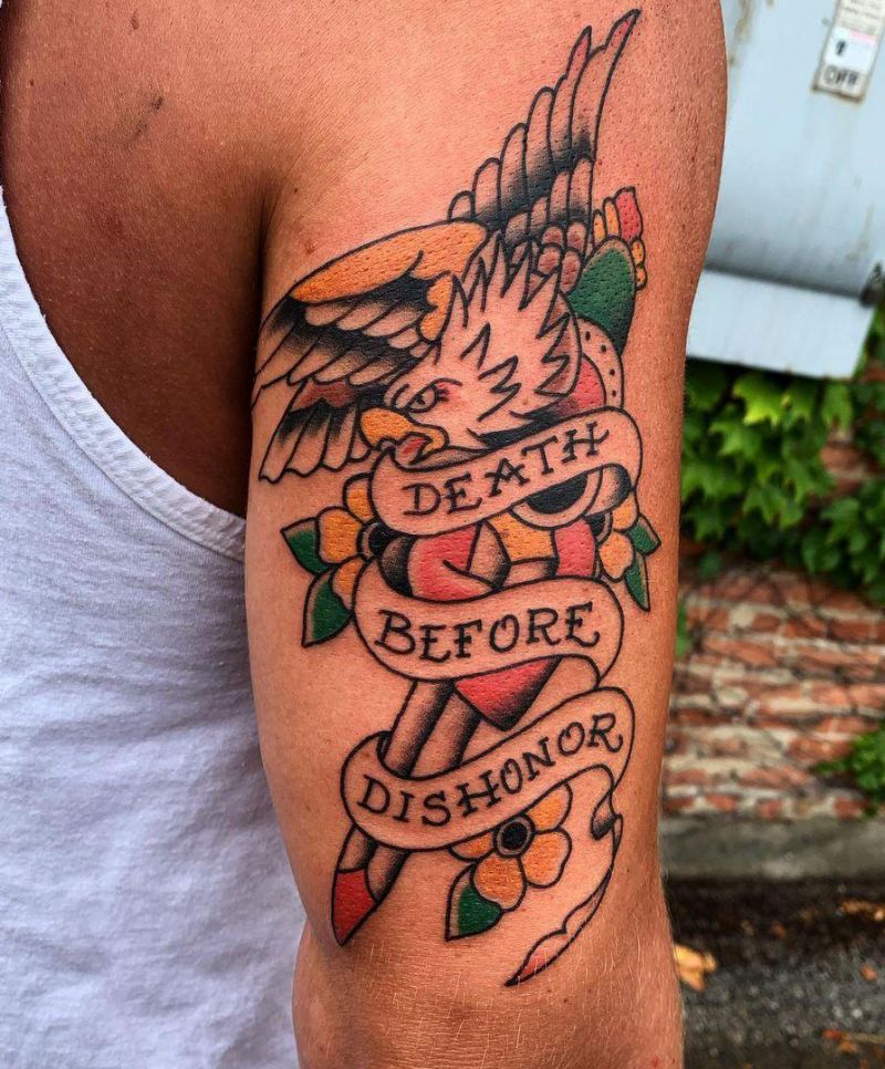 30 Pretty Death Before Dishonor Tattoos for Your Inspiration