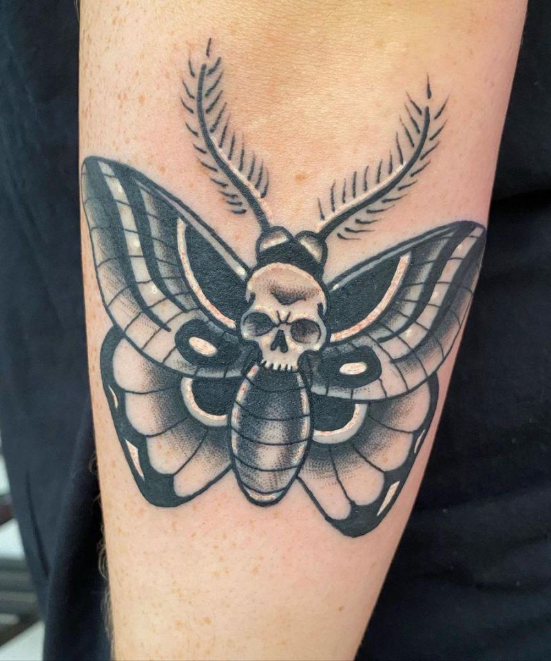 30 Gorgeous Death Moth Tattoos for Your Inspiration