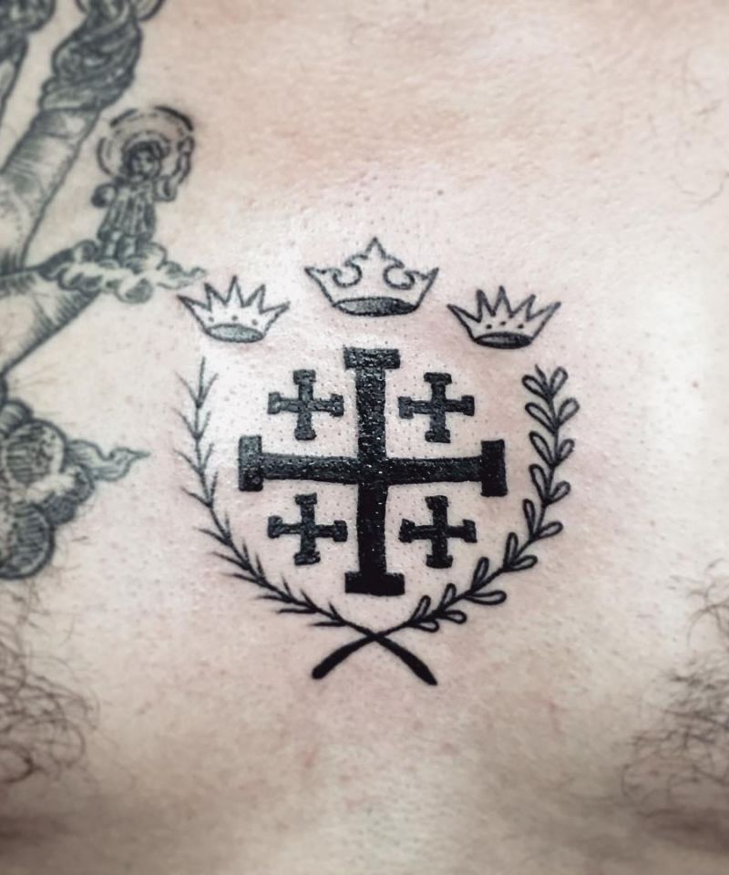 16 Gorgeous Jerusalem Cross Tattoos to Inspire You