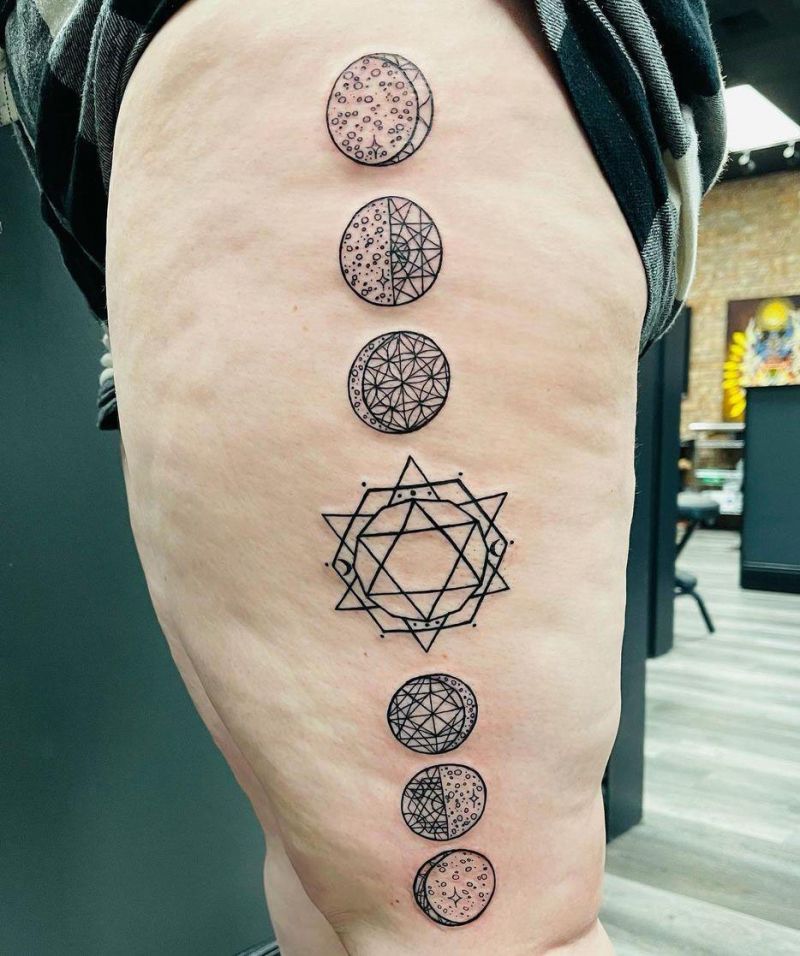 30 Pretty Moon Phase Tattoos You Must Love