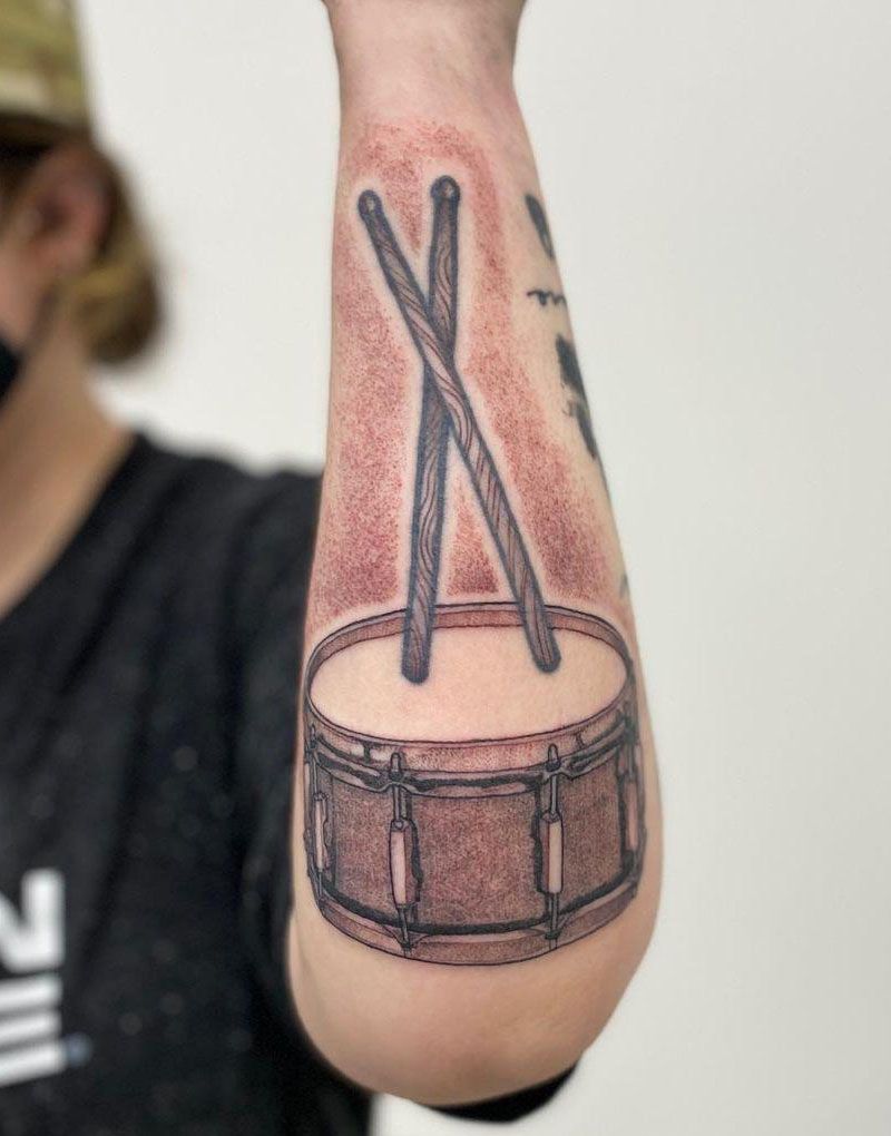 30 Pretty Drum Tattoos You Must Love