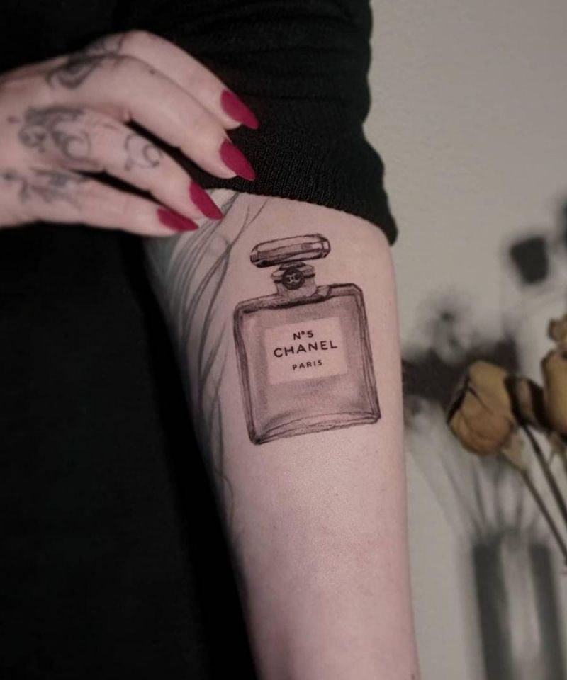 30 Elegant Perfume Bottle Tattoos You Can Copy