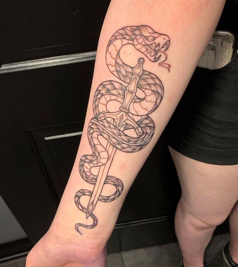 30 Pretty Snake and Sword Tattoos You Will Love