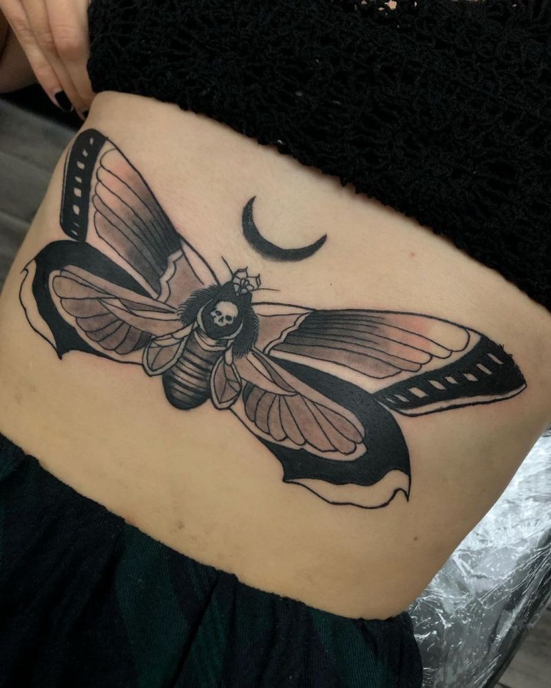 30 Gorgeous Death Moth Tattoos for Your Inspiration