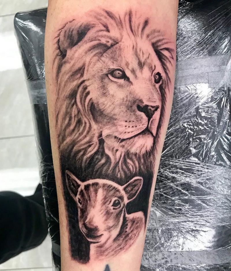 30 Pretty Lion and Lamb Tattoos You Must Love