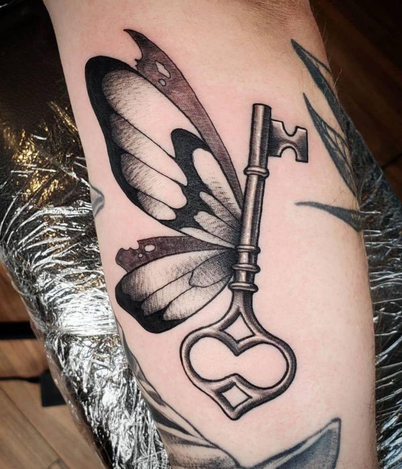 30 Pretty Skeleton Key Tattoos You Can Copy