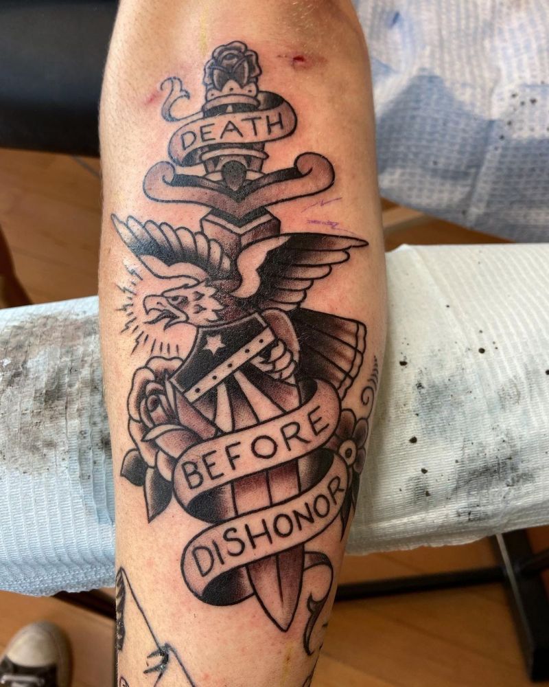 30 Pretty Death Before Dishonor Tattoos for Your Inspiration