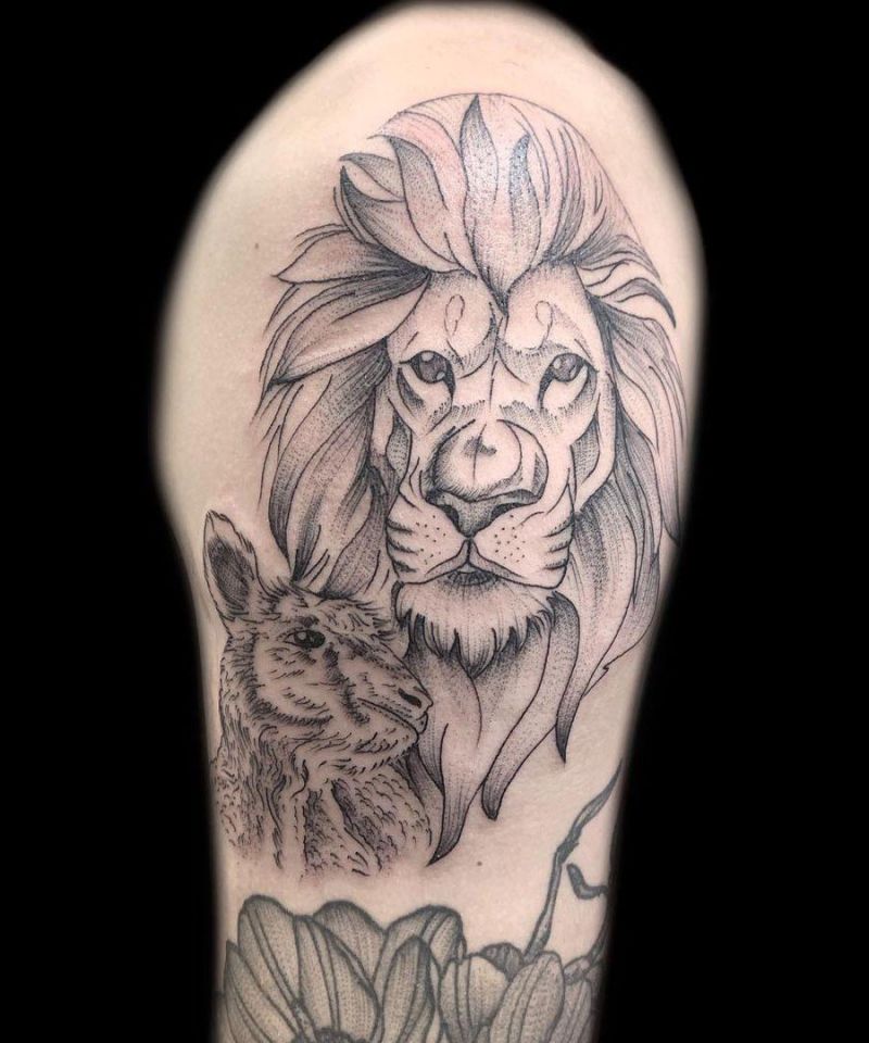 30 Pretty Lion and Lamb Tattoos You Must Love