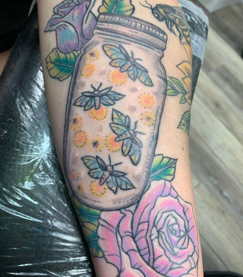 30 Pretty Mason Jar Tattoos You Must Love