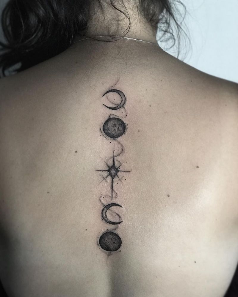 30 Pretty Moon Phase Tattoos You Must Love