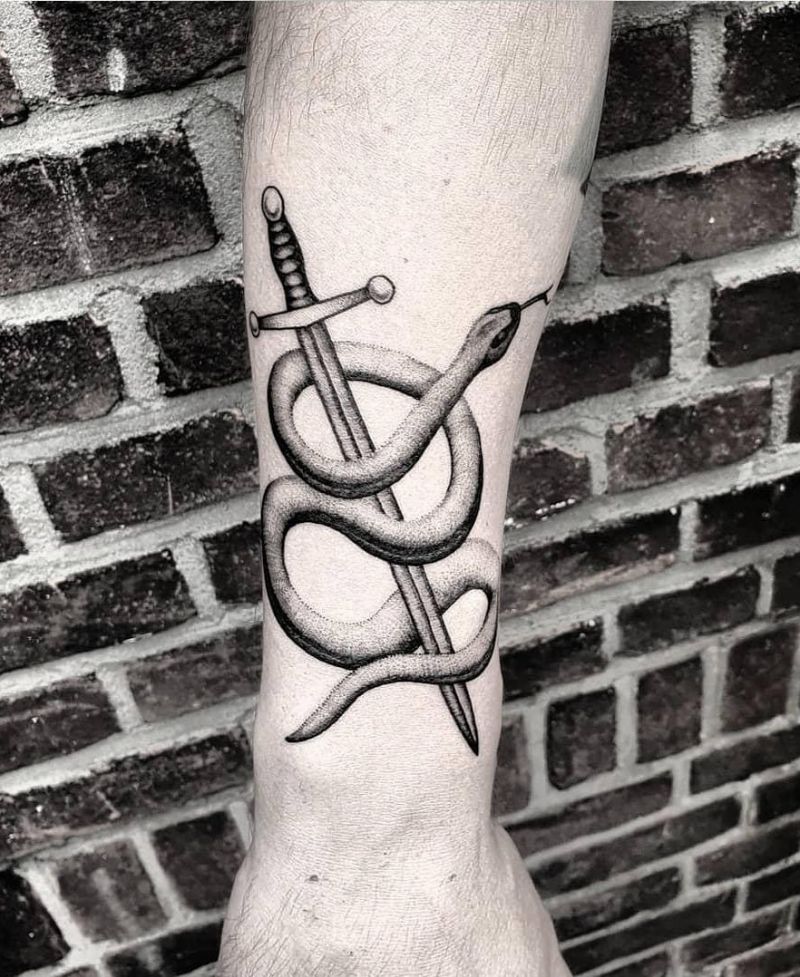 30 Pretty Snake and Sword Tattoos You Will Love