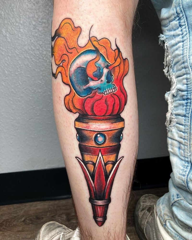 30 Gorgeous Torch Tattoos to Inspire You