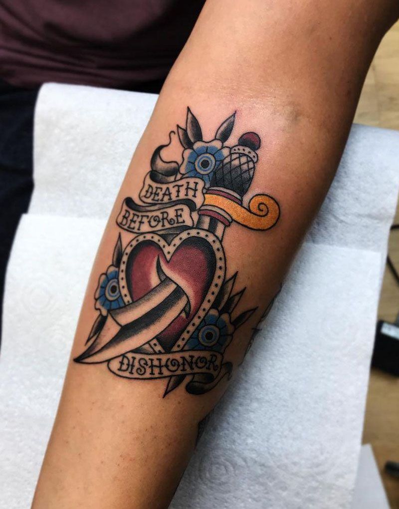 30 Pretty Death Before Dishonor Tattoos for Your Inspiration