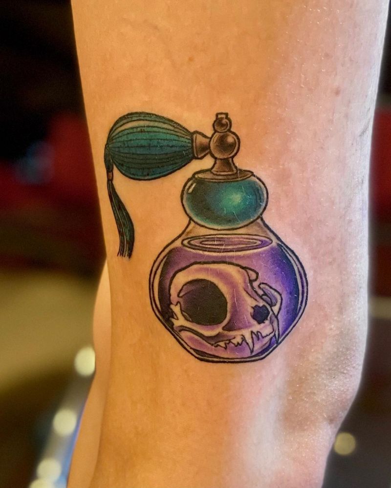 30 Elegant Perfume Bottle Tattoos You Can Copy