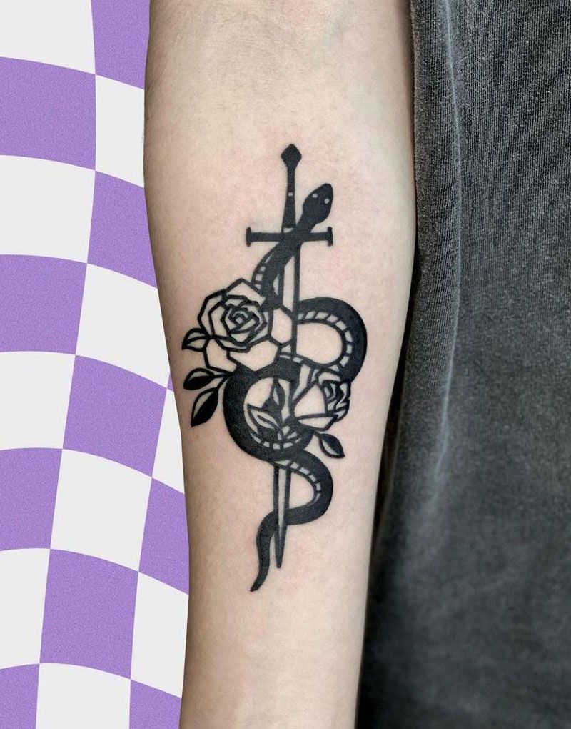 30 Pretty Snake and Sword Tattoos You Will Love