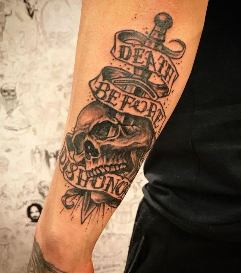 30 Pretty Death Before Dishonor Tattoos for Your Inspiration