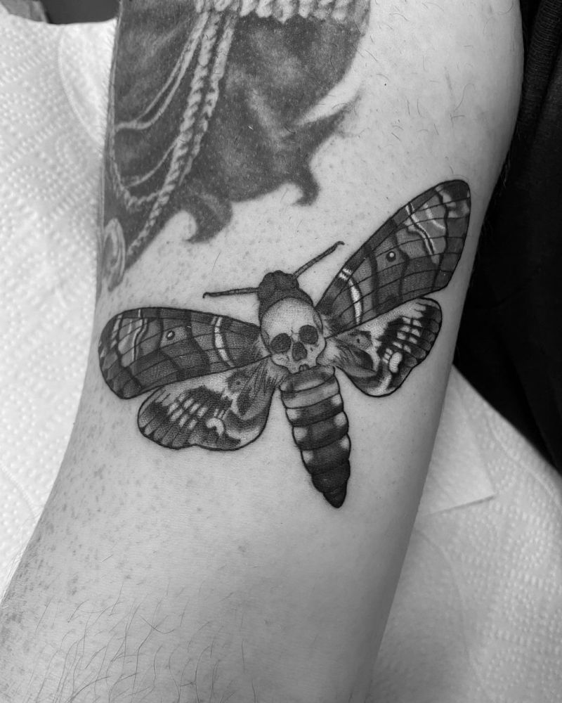 30 Gorgeous Death Moth Tattoos for Your Inspiration