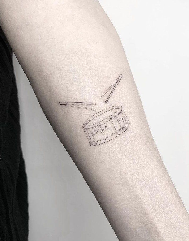 30 Pretty Drum Tattoos You Must Love