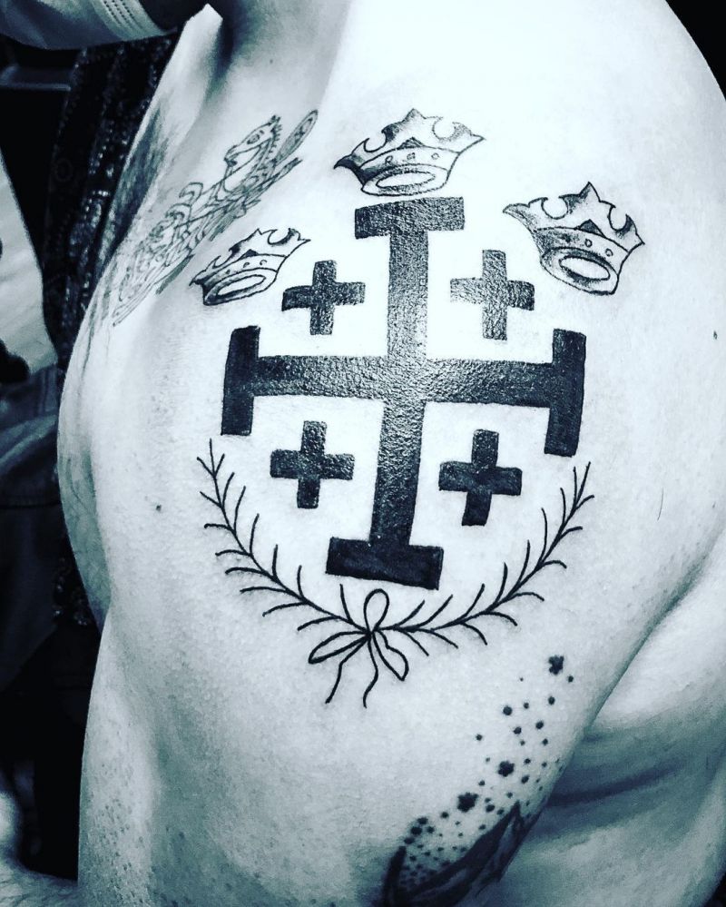 16 Gorgeous Jerusalem Cross Tattoos to Inspire You