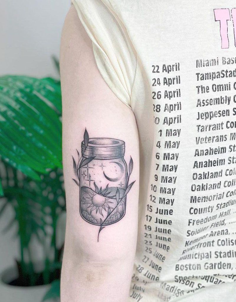 30 Pretty Mason Jar Tattoos You Must Love