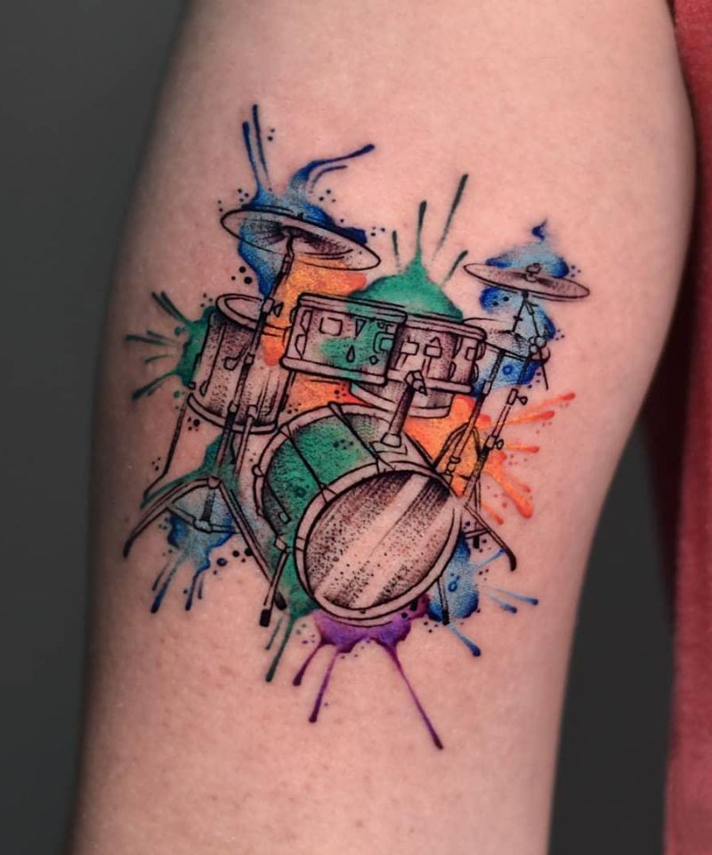 30 Pretty Drum Tattoos You Must Love