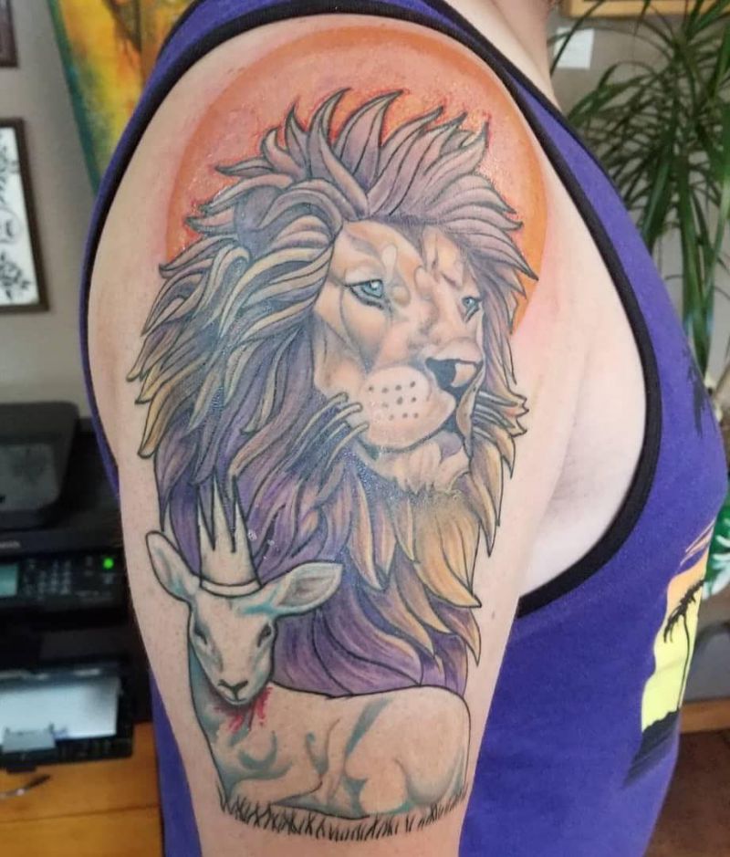 30 Pretty Lion and Lamb Tattoos You Must Love