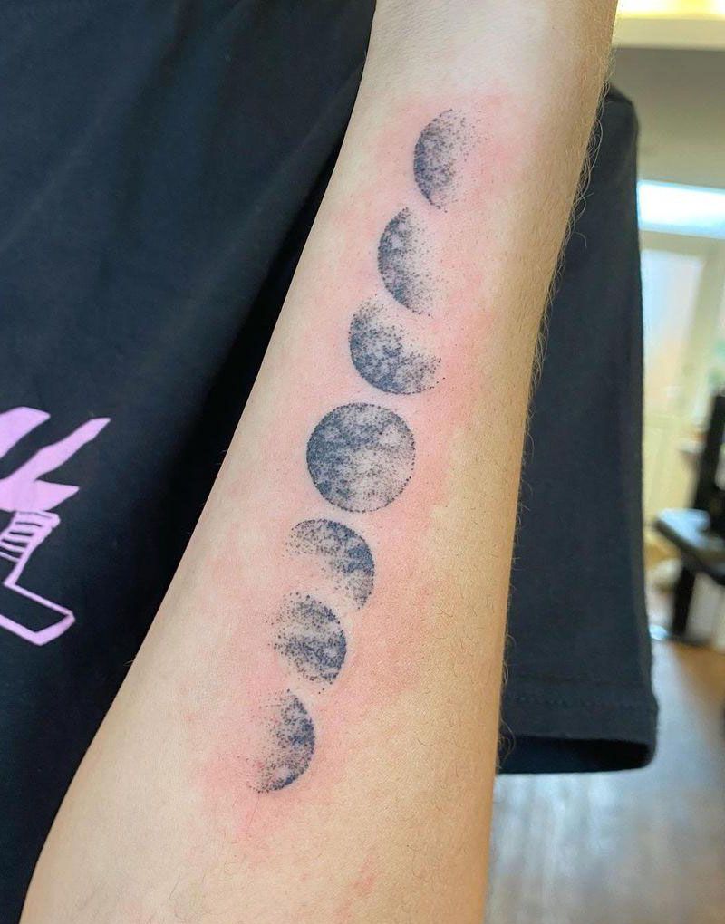 30 Pretty Moon Phase Tattoos You Must Love