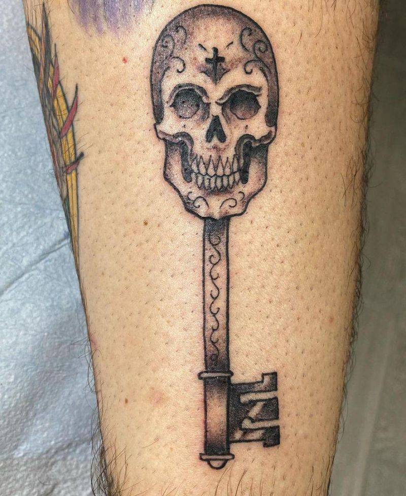 30 Pretty Skeleton Key Tattoos You Can Copy